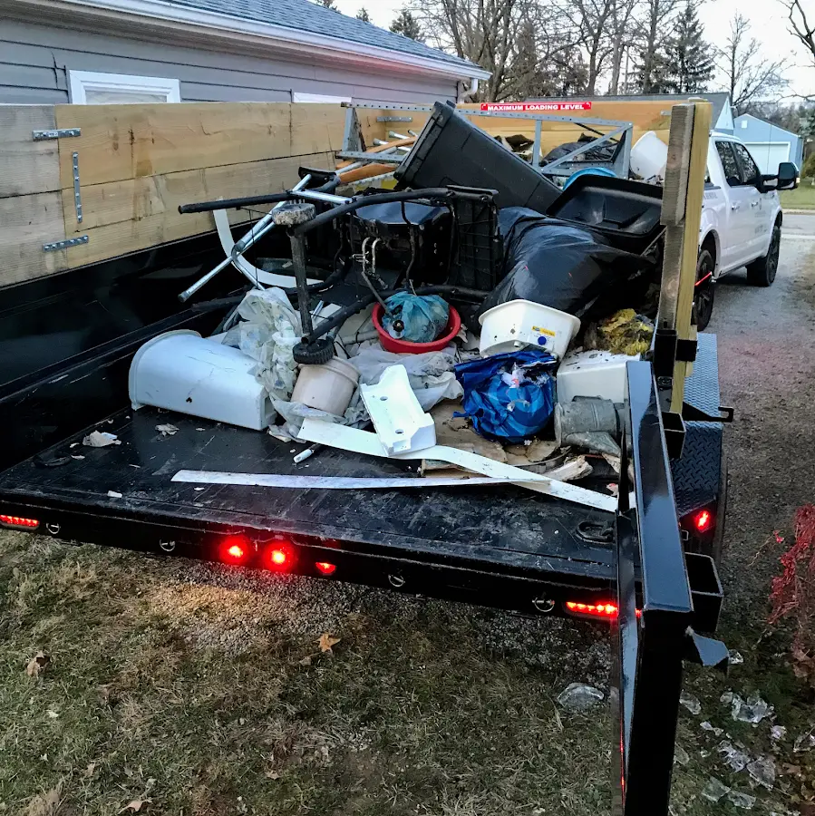 Roll-off dumpster delivered to a residential driveway in Gages Lake